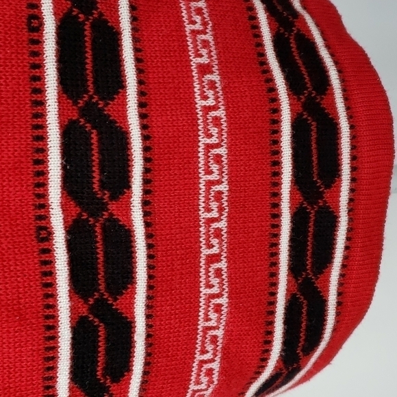 ELITEX New Zealand Fine Wool Blend Cardigan Red & Black with Suede Accents EUC - Picture 4 of 14